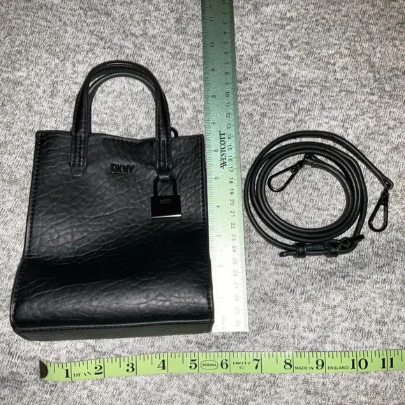 DKNY Maze Mini Crossbody In Black Mini tote Black Faux leather - Picture 3 of 6